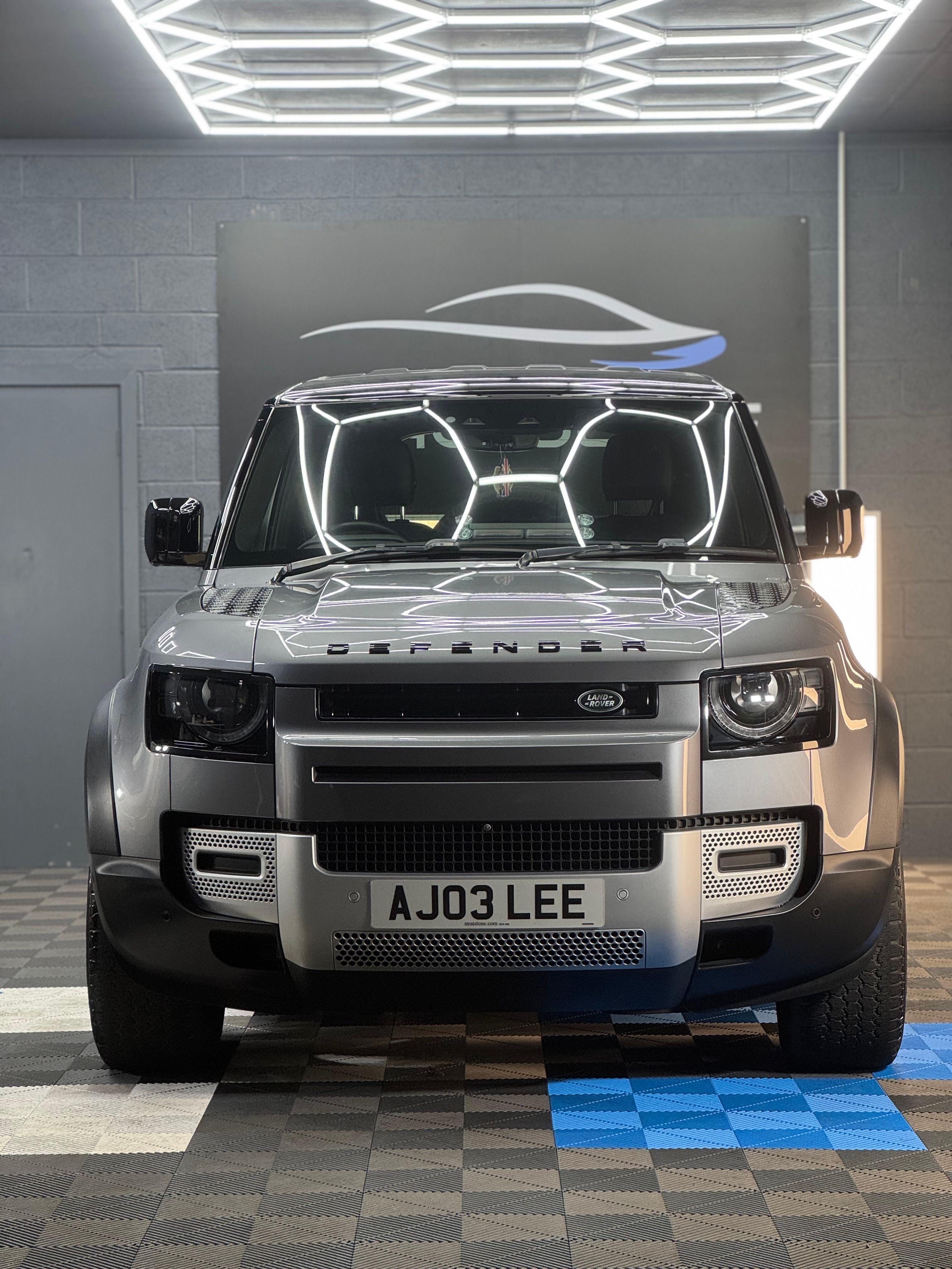 Defender front view in studio