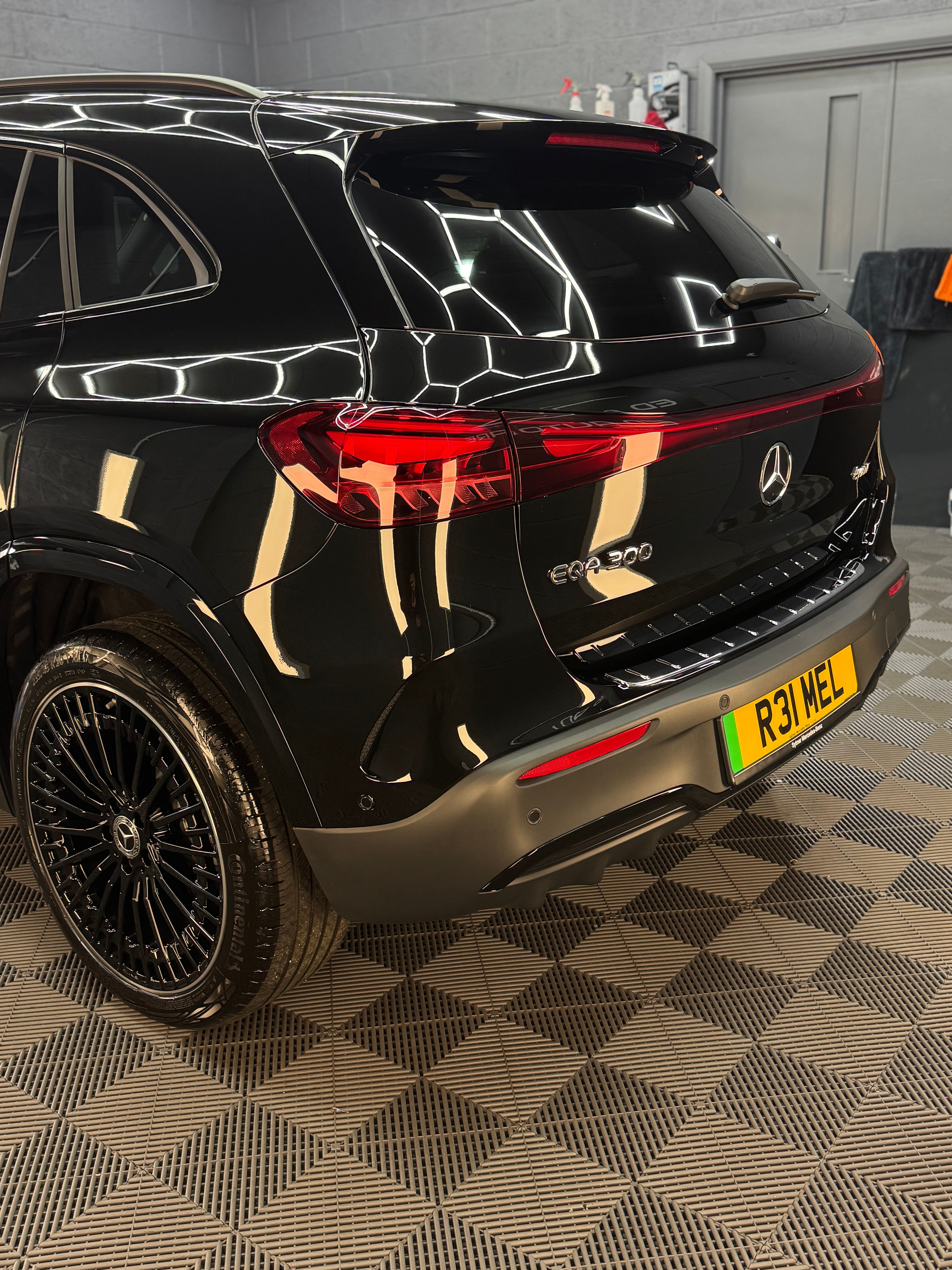 Mercedes rear view in studio