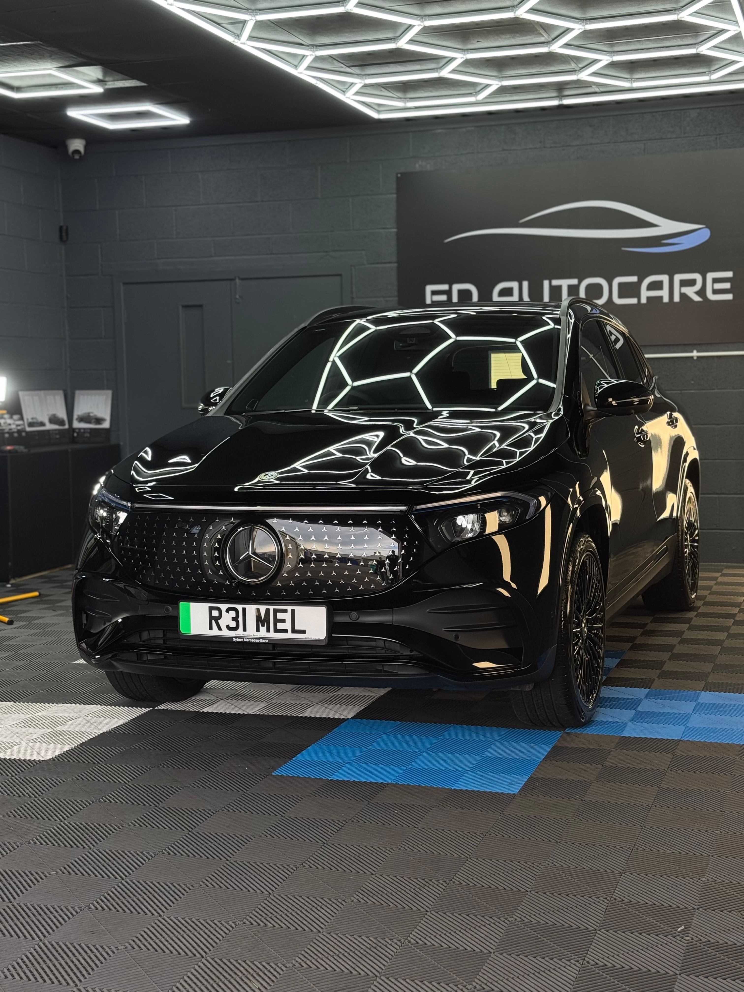 Mercedes side view in studio